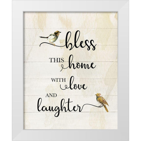 Bless this Home White Modern Wood Framed Art Print by Robinson, Carol