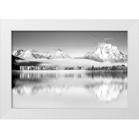 Peak Reflection White Modern Wood Framed Art Print by Hoffner, Lisa