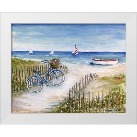 Beach Ride I White Modern Wood Framed Art Print by Dunlap, Marilyn