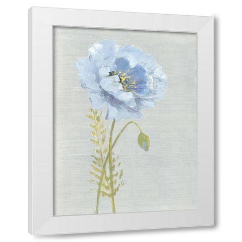 Jardin Bleu I White Modern Wood Framed Art Print by Swatland, Sally