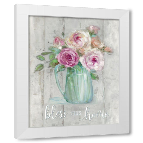 Bless this Home White Modern Wood Framed Art Print by Swatland, Sally