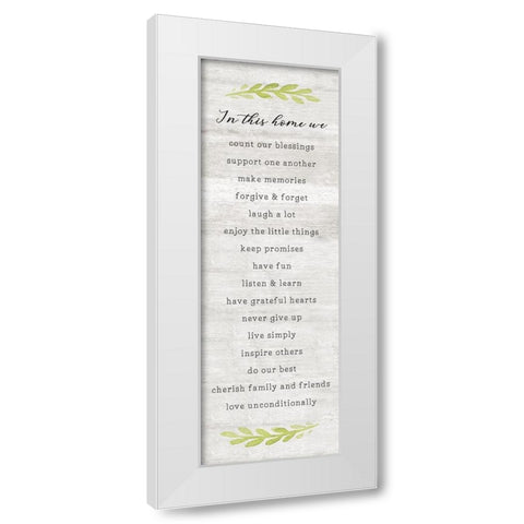 In This House White Modern Wood Framed Art Print by Carpentieri, Natalie