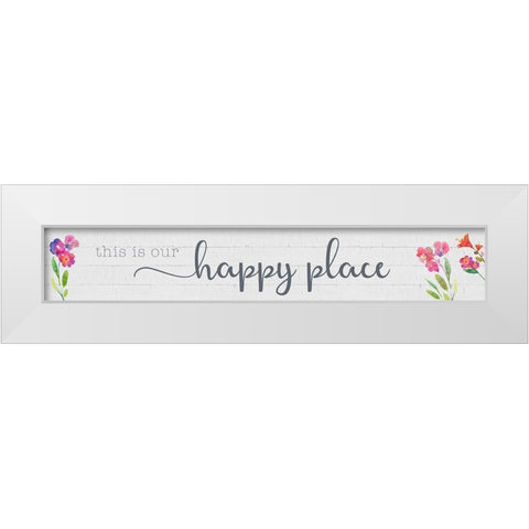 Happy Place White Modern Wood Framed Art Print by Troise Heidel, Theresa
