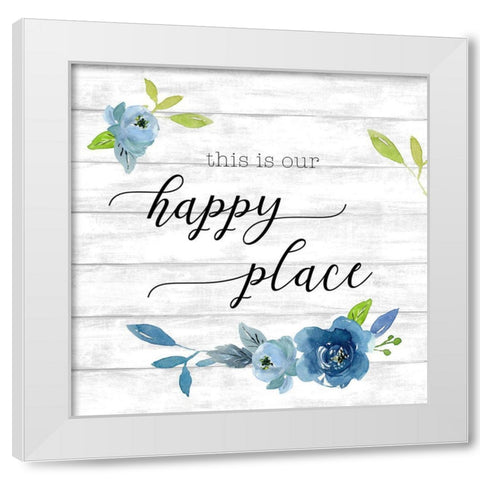 Happy Place White Modern Wood Framed Art Print by Santiago, Daniela