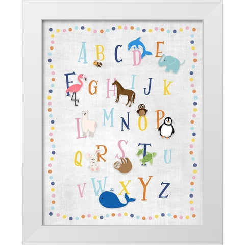 Animal Alphabet White Modern Wood Framed Art Print by Carpentieri, Natalie