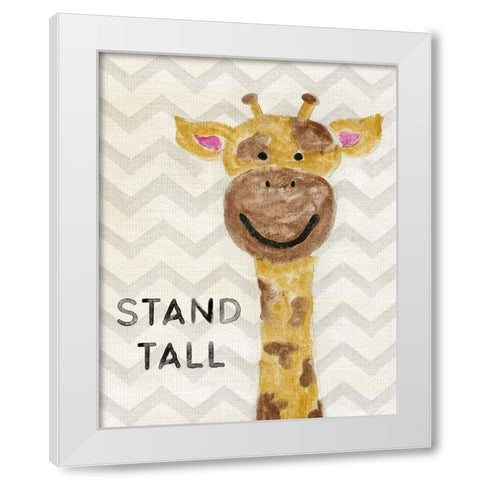 Safari Stand Tall White Modern Wood Framed Art Print by Carpentieri, Natalie