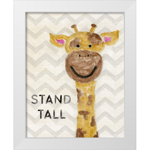 Safari Stand Tall White Modern Wood Framed Art Print by Carpentieri, Natalie