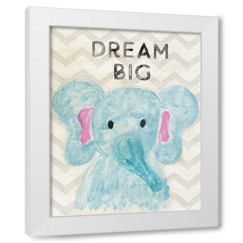 Safari Dream Big White Modern Wood Framed Art Print by Carpentieri, Natalie