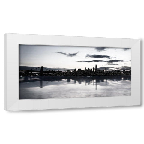 Shimmering Skyline White Modern Wood Framed Art Print by Carpentieri, Natalie