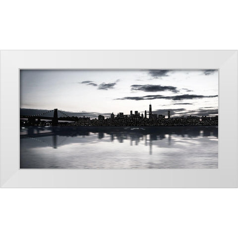 Shimmering Skyline White Modern Wood Framed Art Print by Carpentieri, Natalie