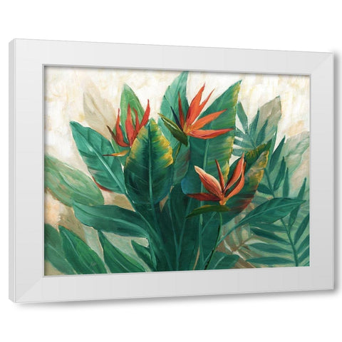 Birds of Paradise White Modern Wood Framed Art Print by Nan