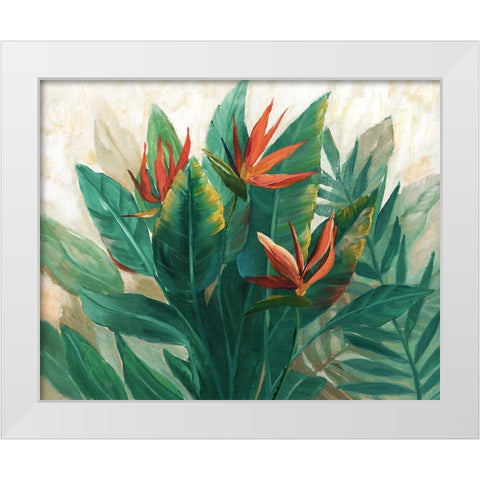 Birds of Paradise White Modern Wood Framed Art Print by Nan