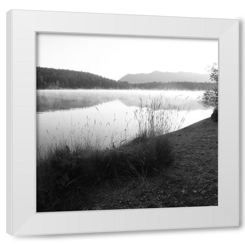 Misty Lake White Modern Wood Framed Art Print by Robinson, Carol