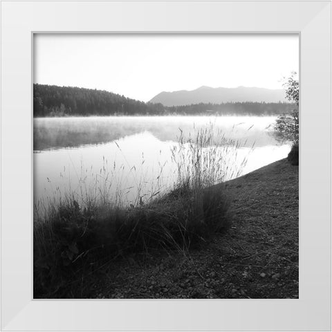Misty Lake White Modern Wood Framed Art Print by Robinson, Carol