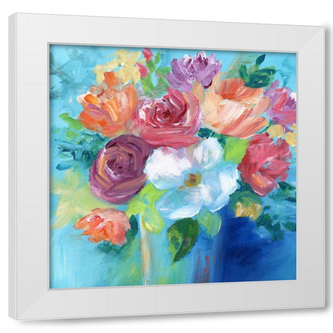 Bold Floral White Modern Wood Framed Art Print by Nan