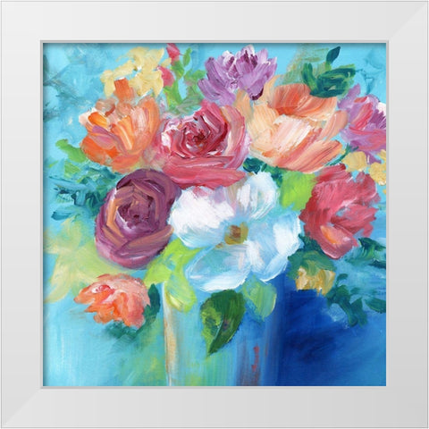 Bold Floral White Modern Wood Framed Art Print by Nan