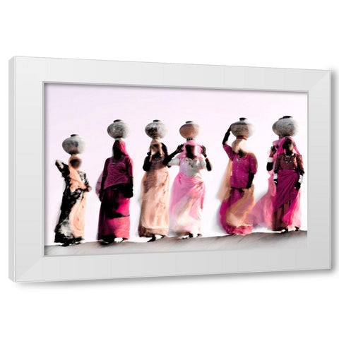 Thar Desert Women White Modern Wood Framed Art Print by Kramer, Philip