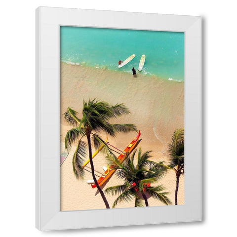 Waikiki Beach White Modern Wood Framed Art Print by Peebles, Douglas
