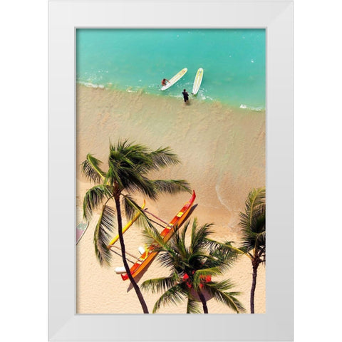Waikiki Beach White Modern Wood Framed Art Print by Peebles, Douglas