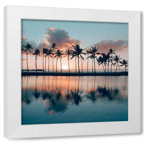 Big Island Palms White Modern Wood Framed Art Print by Gurche, Charles