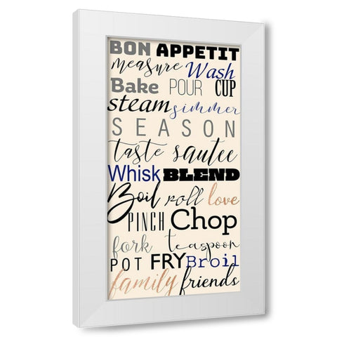 Kitchen Expressions White Modern Wood Framed Art Print by CAD Designs