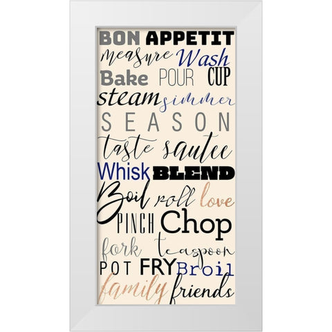 Kitchen Expressions White Modern Wood Framed Art Print by CAD Designs