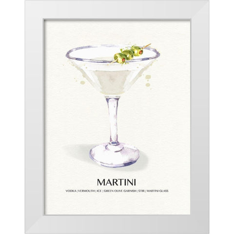 Martini White Modern Wood Framed Art Print by Jill, Susan