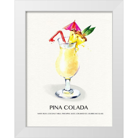 Pina Colada White Modern Wood Framed Art Print by Jill, Susan