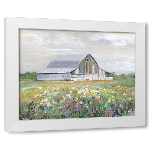 Country Fields White Modern Wood Framed Art Print by Swatland, Sally