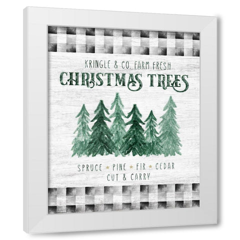 Kringle and Co. Trees White Modern Wood Framed Art Print by Carpentieri, Natalie