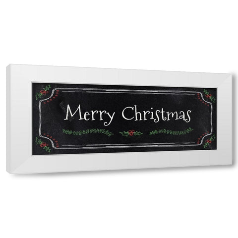 Merry Christmas White Modern Wood Framed Art Print by Carpentieri, Natalie