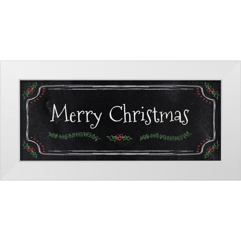 Merry Christmas White Modern Wood Framed Art Print by Carpentieri, Natalie