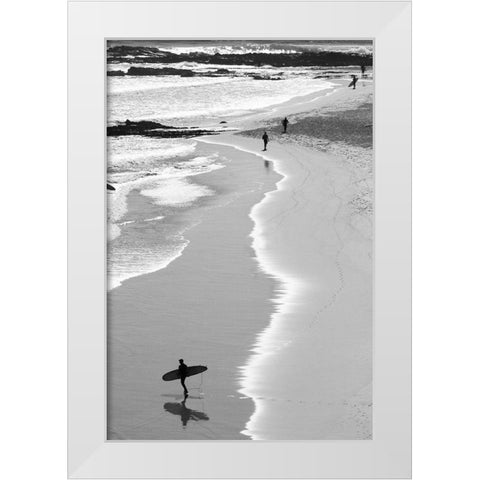 Gold Coast Beach White Modern Wood Framed Art Print by Wall, David