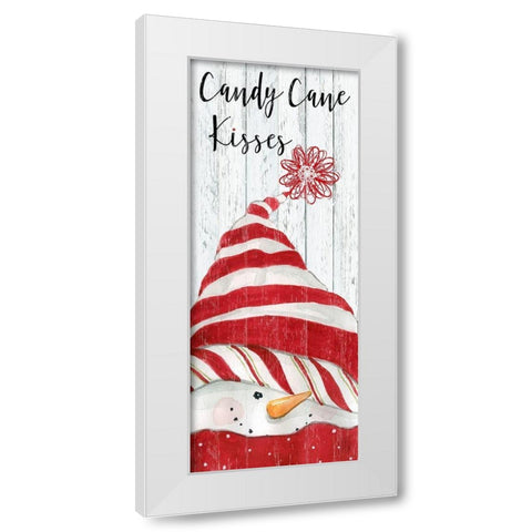 Snowman Kisses White Modern Wood Framed Art Print by Robinson, Carol