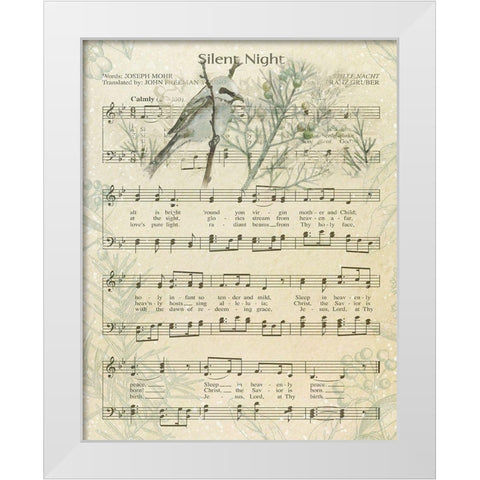 Silent Night White Modern Wood Framed Art Print by Robinson, Carol