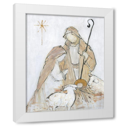 Holy Night Family White Modern Wood Framed Art Print by Swatland, Sally