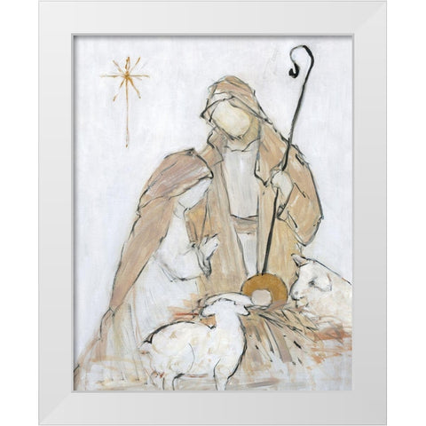 Holy Night Family White Modern Wood Framed Art Print by Swatland, Sally