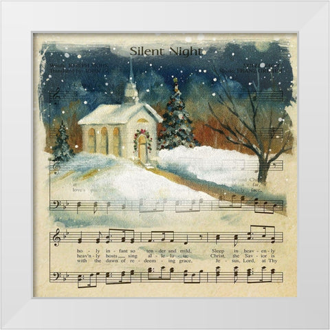 Silent Night White Modern Wood Framed Art Print by Robinson, Carol
