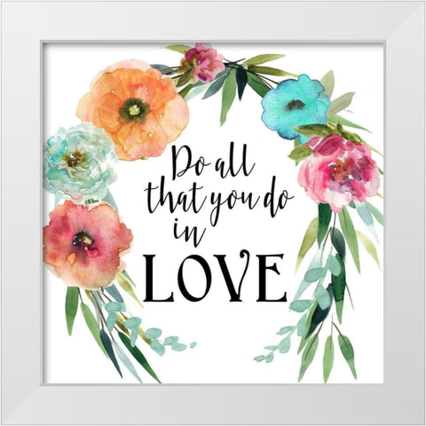 Bright Sentiment I White Modern Wood Framed Art Print by Robinson, Carol