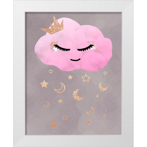 Cloudy Night White Modern Wood Framed Art Print by Santiago, Daniela