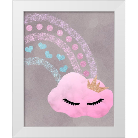 Cloudy Rainbow White Modern Wood Framed Art Print by Santiago, Daniela