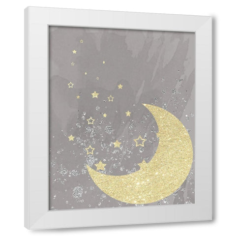 Sparkling Night White Modern Wood Framed Art Print by Santiago, Daniela