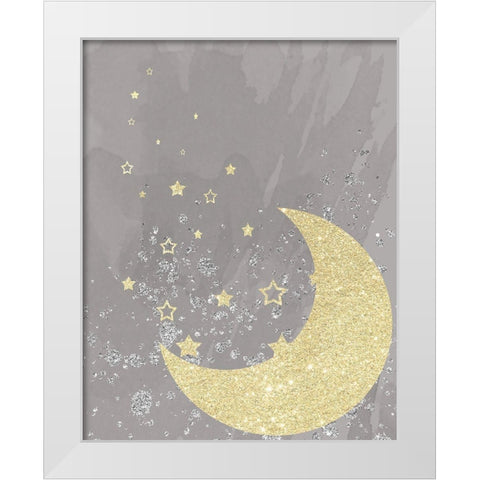 Sparkling Night White Modern Wood Framed Art Print by Santiago, Daniela