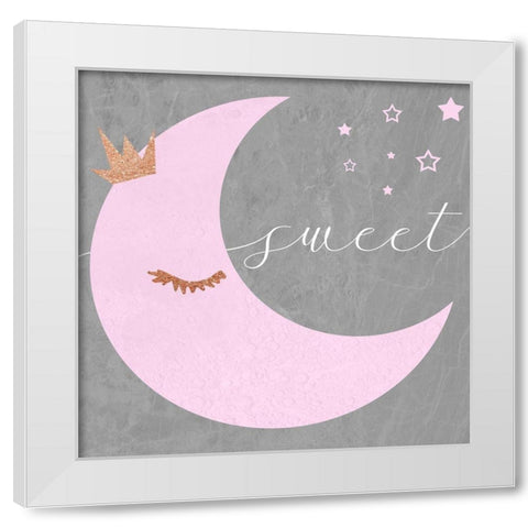 Sweet White Modern Wood Framed Art Print by Santiago, Daniela