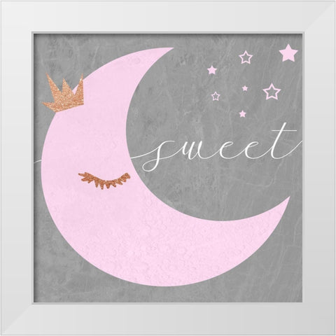 Sweet White Modern Wood Framed Art Print by Santiago, Daniela