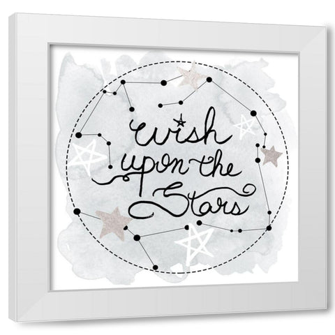 Wish Upon the Stars White Modern Wood Framed Art Print by Santiago, Daniela