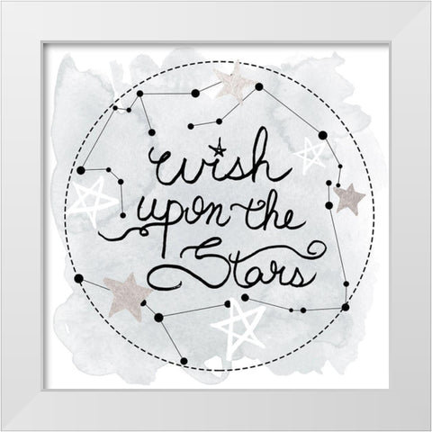 Wish Upon the Stars White Modern Wood Framed Art Print by Santiago, Daniela