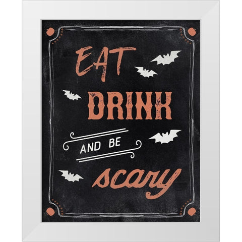 Be Scary White Modern Wood Framed Art Print by Carpentieri, Natalie