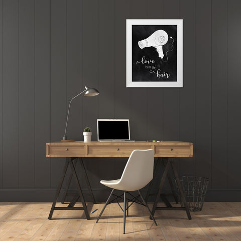 Love the Hair White Modern Wood Framed Art Print by Tava Studios