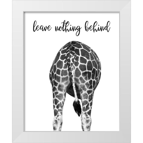 Giraffe Bum White Modern Wood Framed Art Print by Delimont, Danita